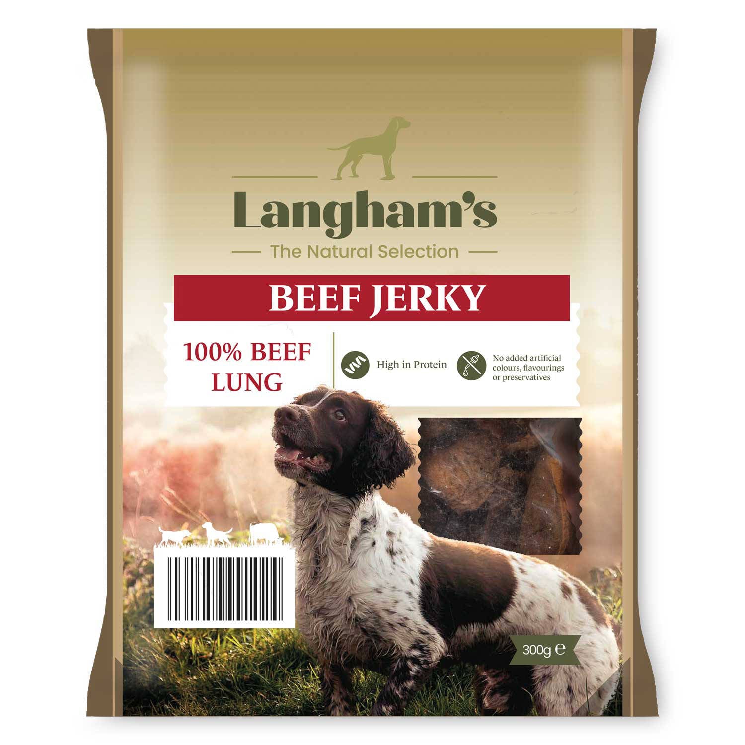 Natural Animal Treats beef jerky tripe for pets, imported from the UK