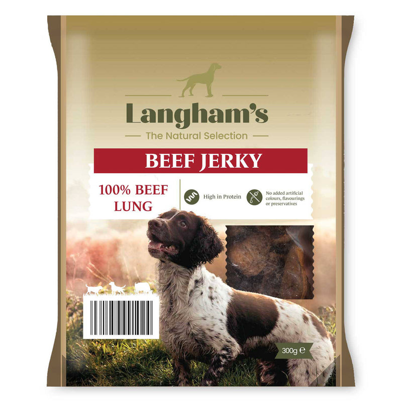 Natural Animal Treats beef jerky tripe for pets, imported from the UK