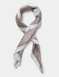 Paisley stripe scarf in neutral tones, 100% cotton (British brand)