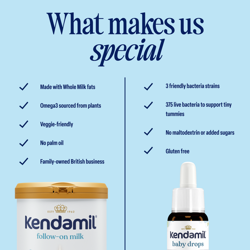 Kendamil saver bundle with Follow-On Milk and baby drops - British product