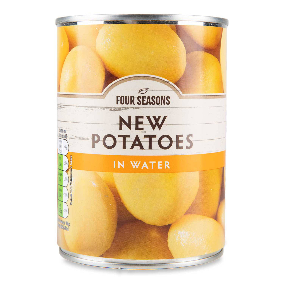 New potatoes in water available in a tin - British product