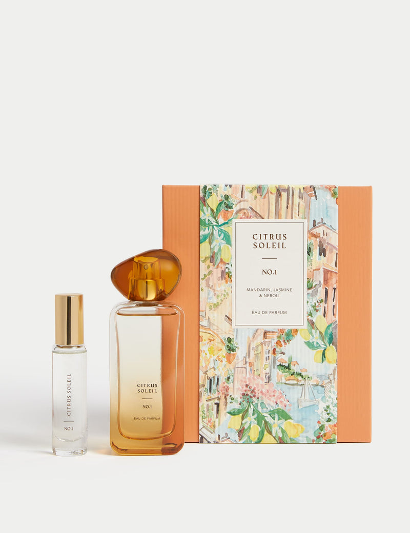 Citrus Soleil perfume set with 48 ml and 9 ml bottles, imported from the UK