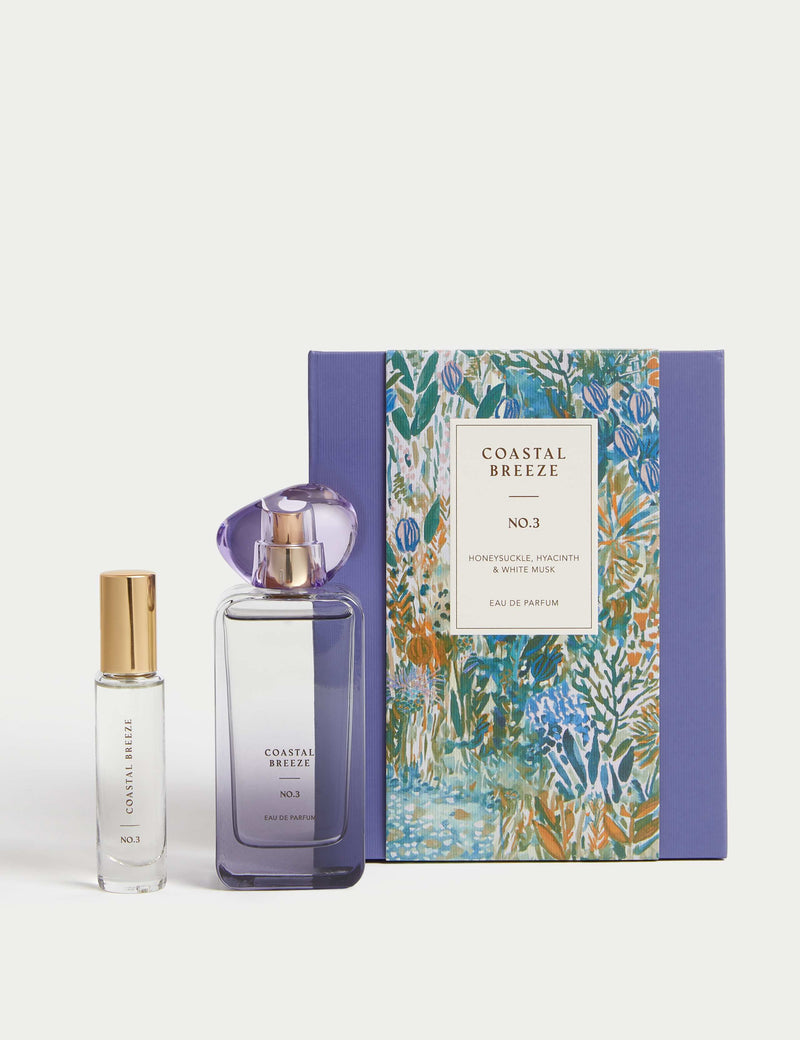 Coastal Breeze eau de parfum set with 48ml and 9ml bottles, imported from the UK