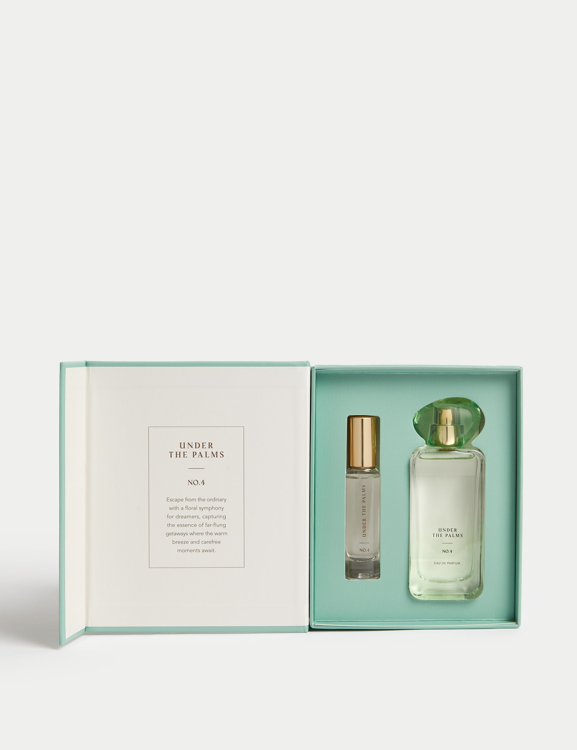 Under the Palms perfume set with 48ml and 9ml bottles, imported from the UK