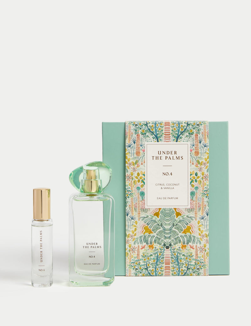 Under the Palms perfume set with 48ml and 9ml bottles, imported from the UK