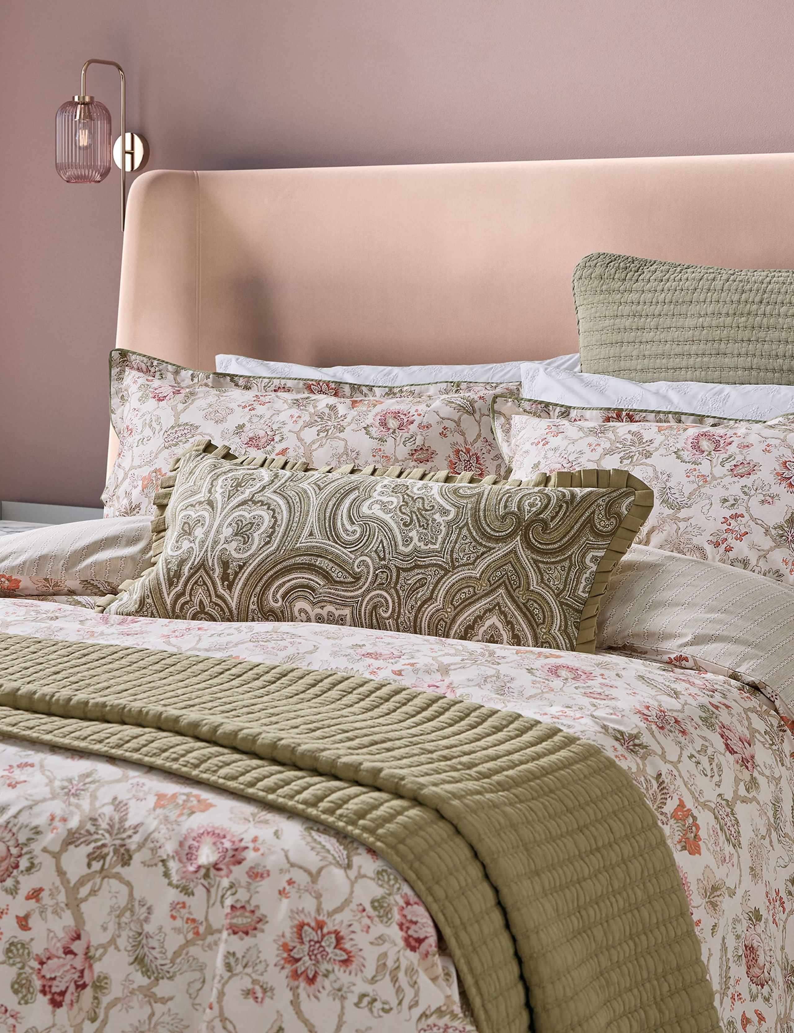 Bedeck Nora paisley frill rectangle cushion 30x70cm (British brand)