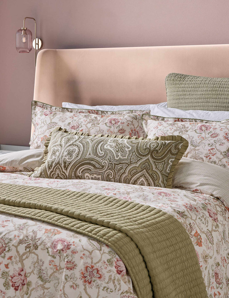 Bedeck Nora paisley frill rectangle cushion 30x70cm (British brand)