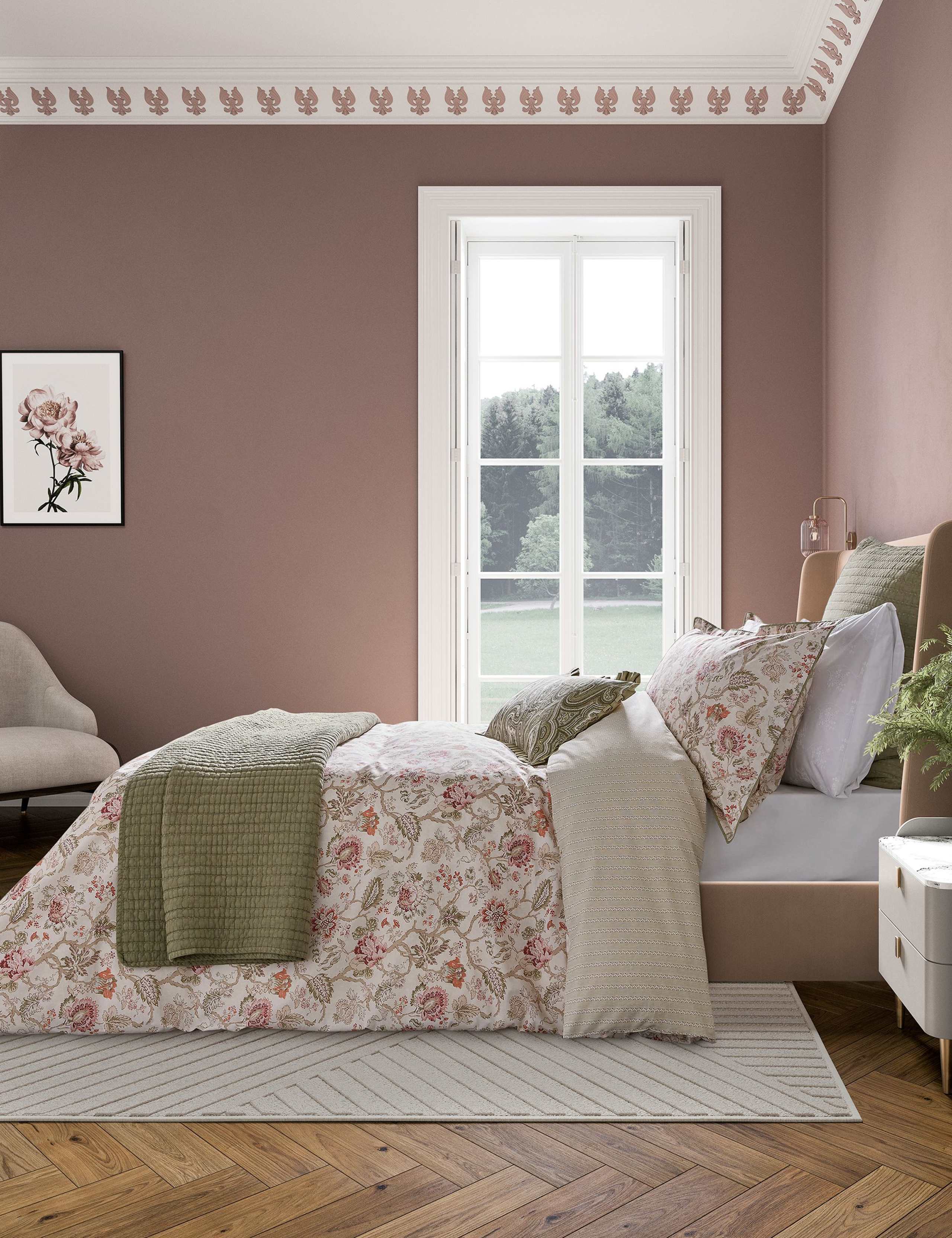 Bedeck Nora paisley frill rectangle cushion 30x70cm (British brand)