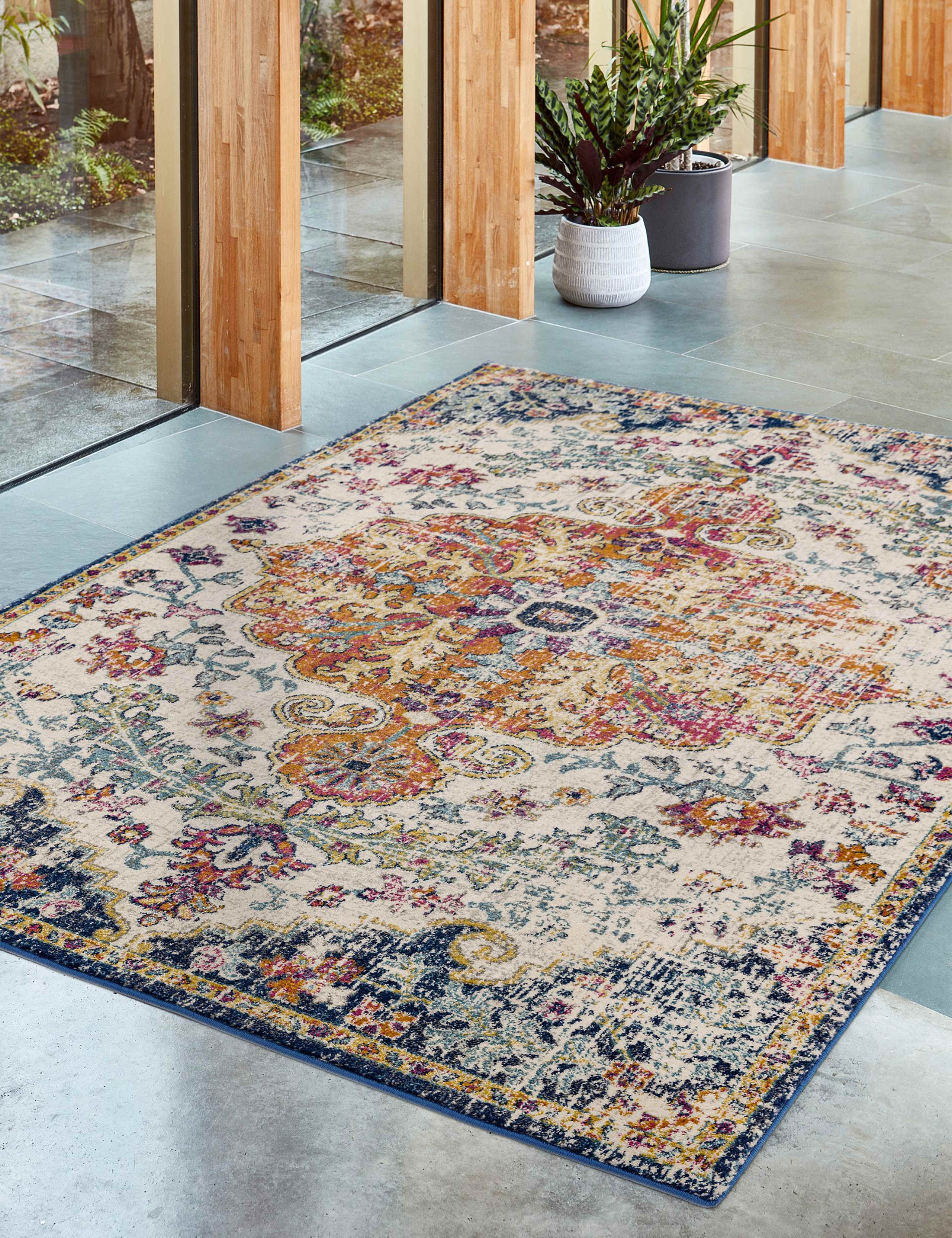 Asiatic Nova antique woven rug with medallion motif (British brand)