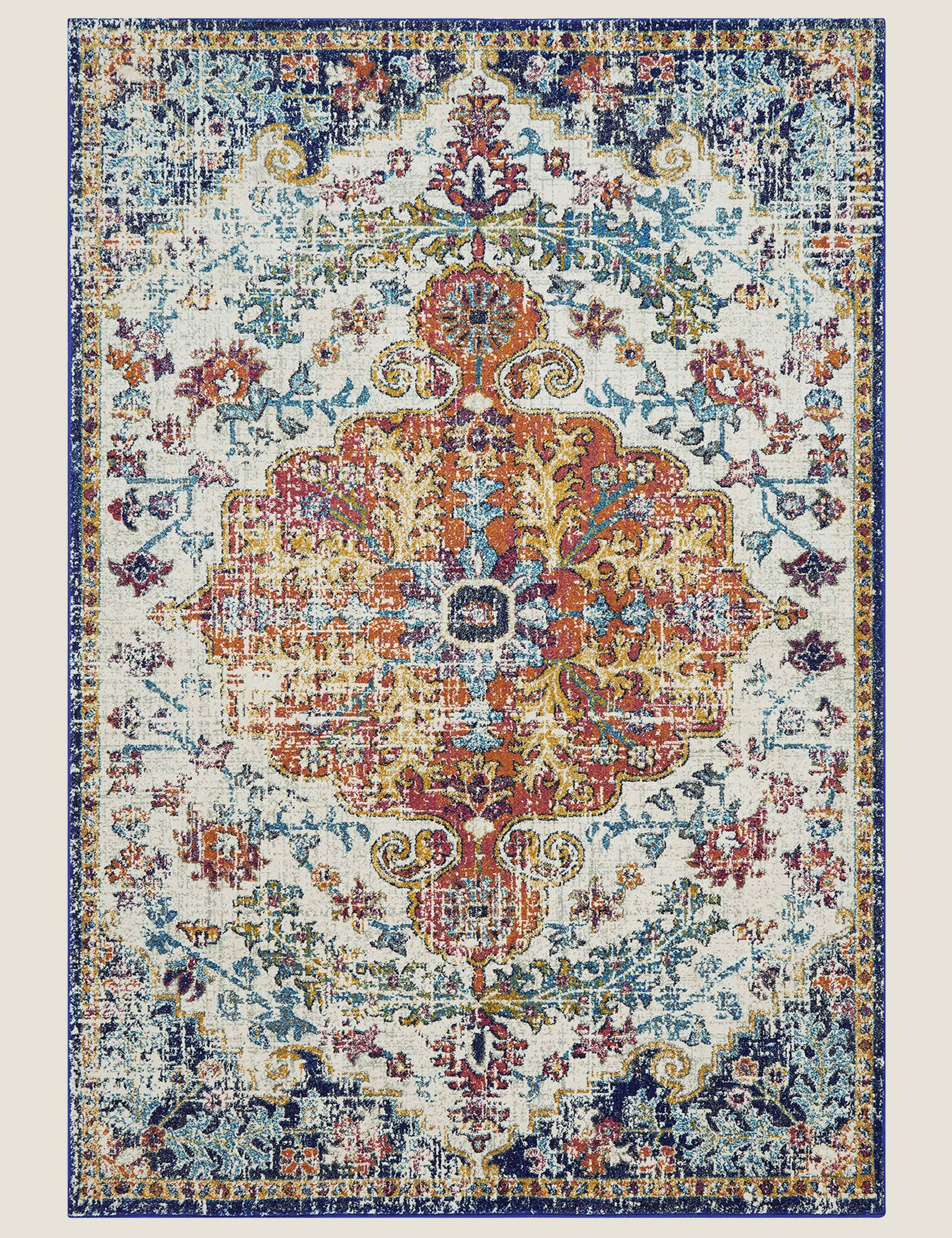 Asiatic Nova antique woven rug with medallion motif (British brand)