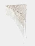 M&S white crochet fringe scarf accessory, UK version