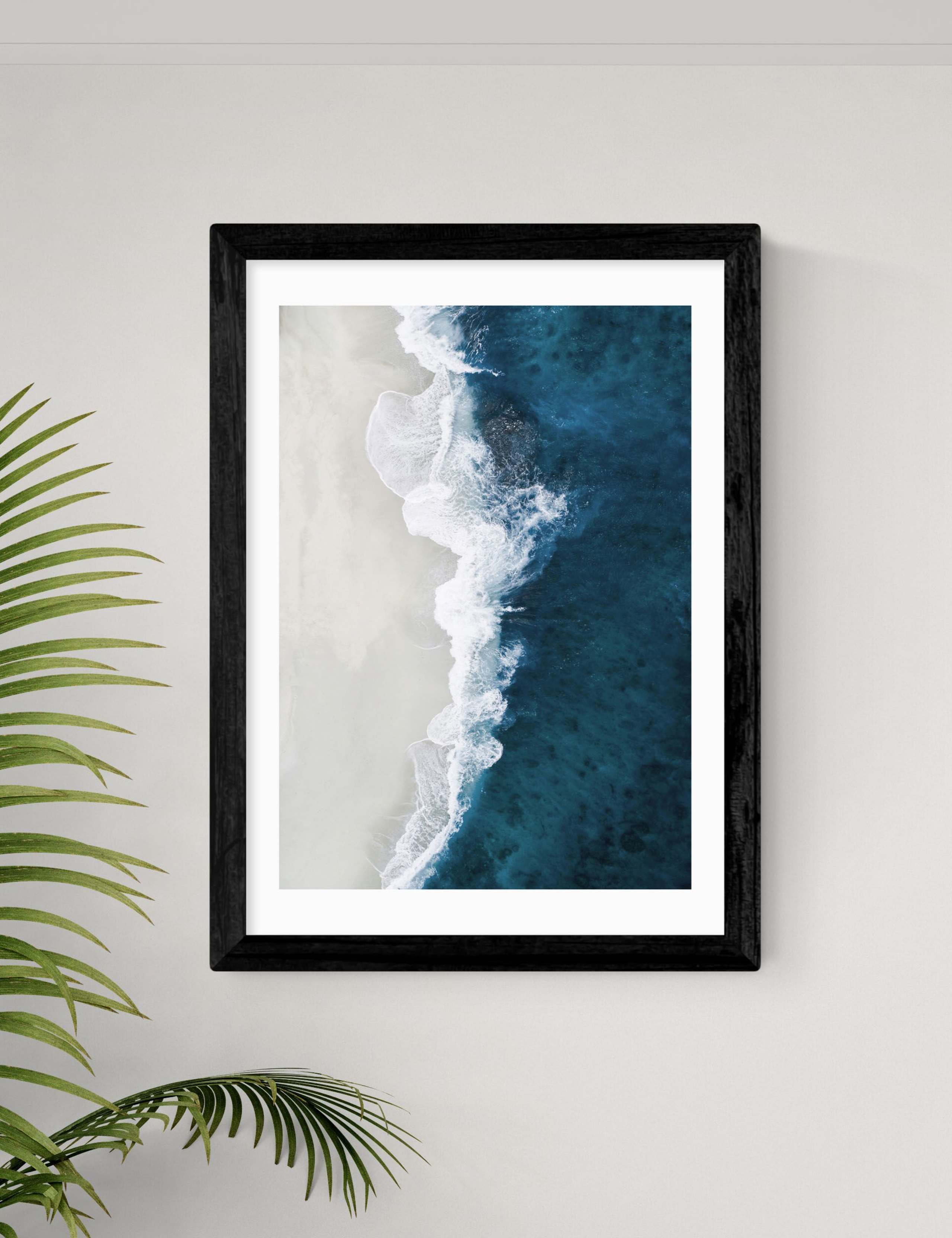 East End Prints Ocean Aerial framed art print, UK version