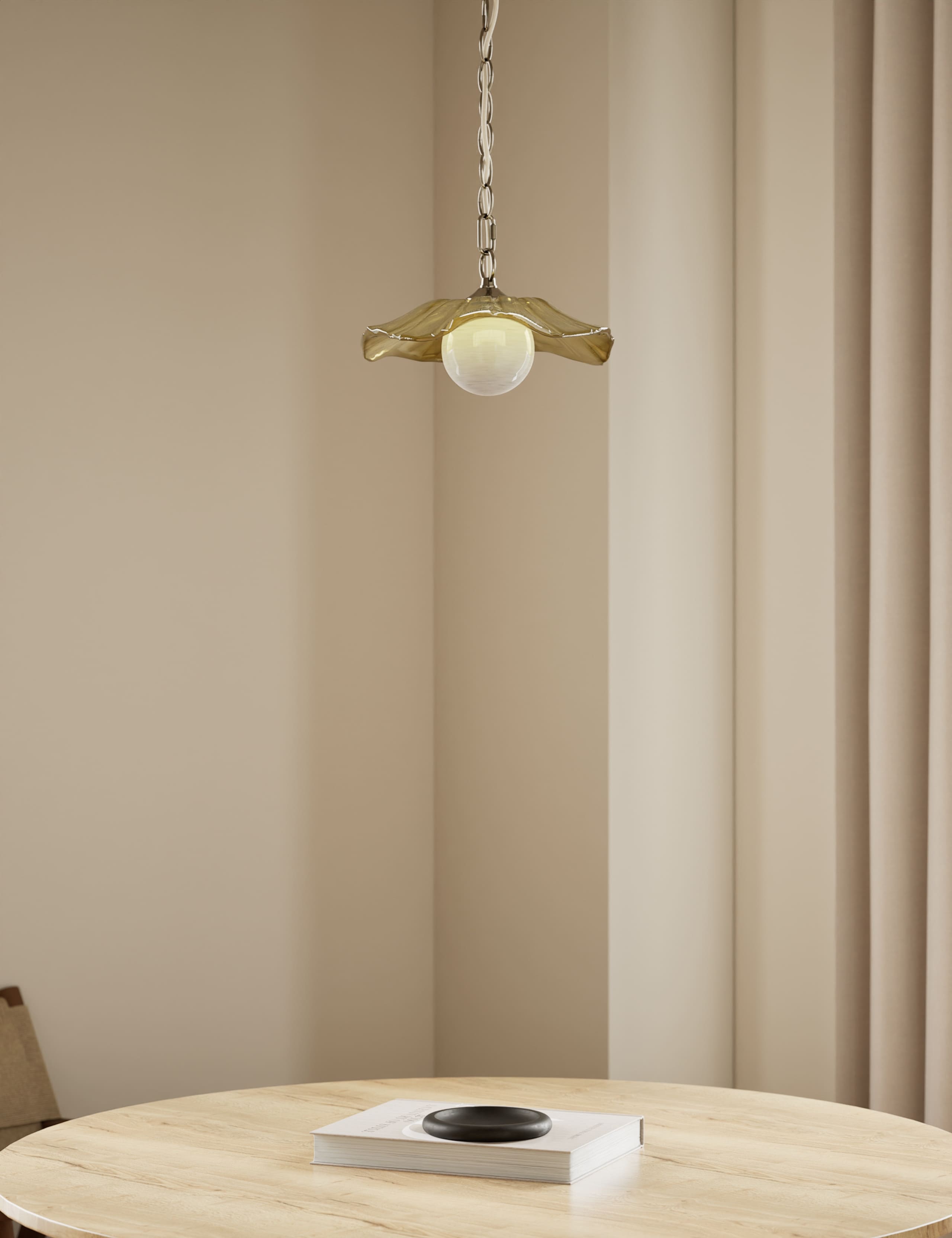 Ombre Glass flower pendant light antique look, UK version