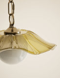 Ombre Glass flower pendant light antique look, UK version