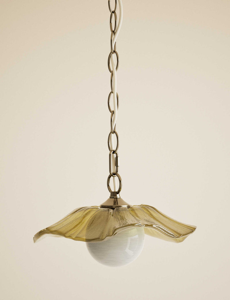 Ombre Glass flower pendant light antique look, UK version