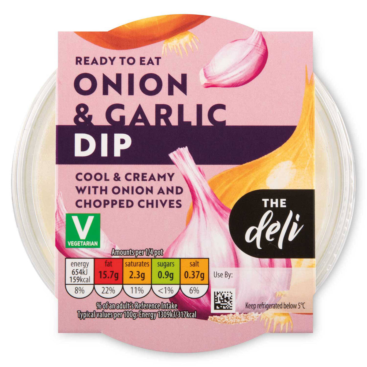 Onion and garlic dip with soured cream and chives, UK version