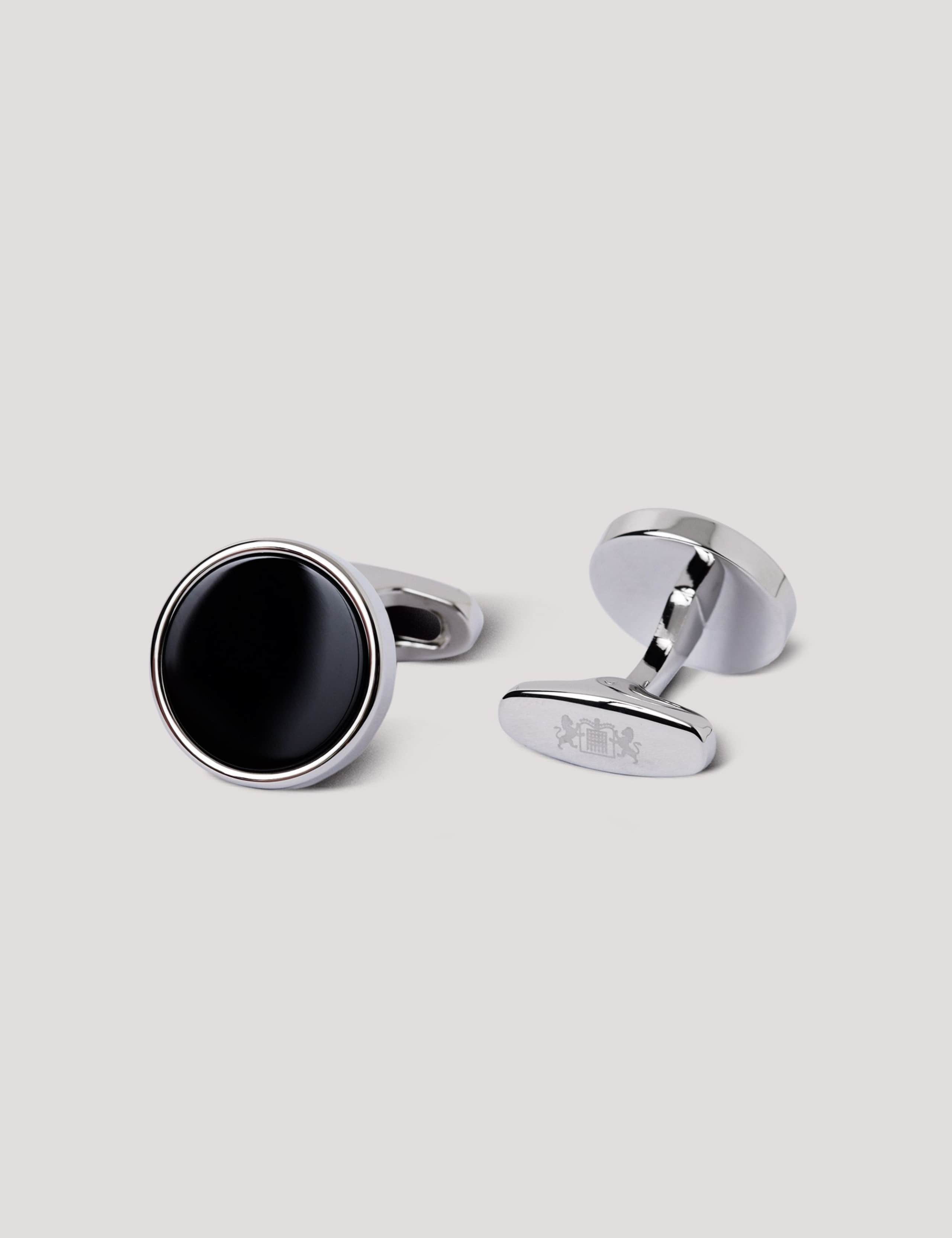 Hawes & Curtis black onyx cufflinks 27mm, UK version
