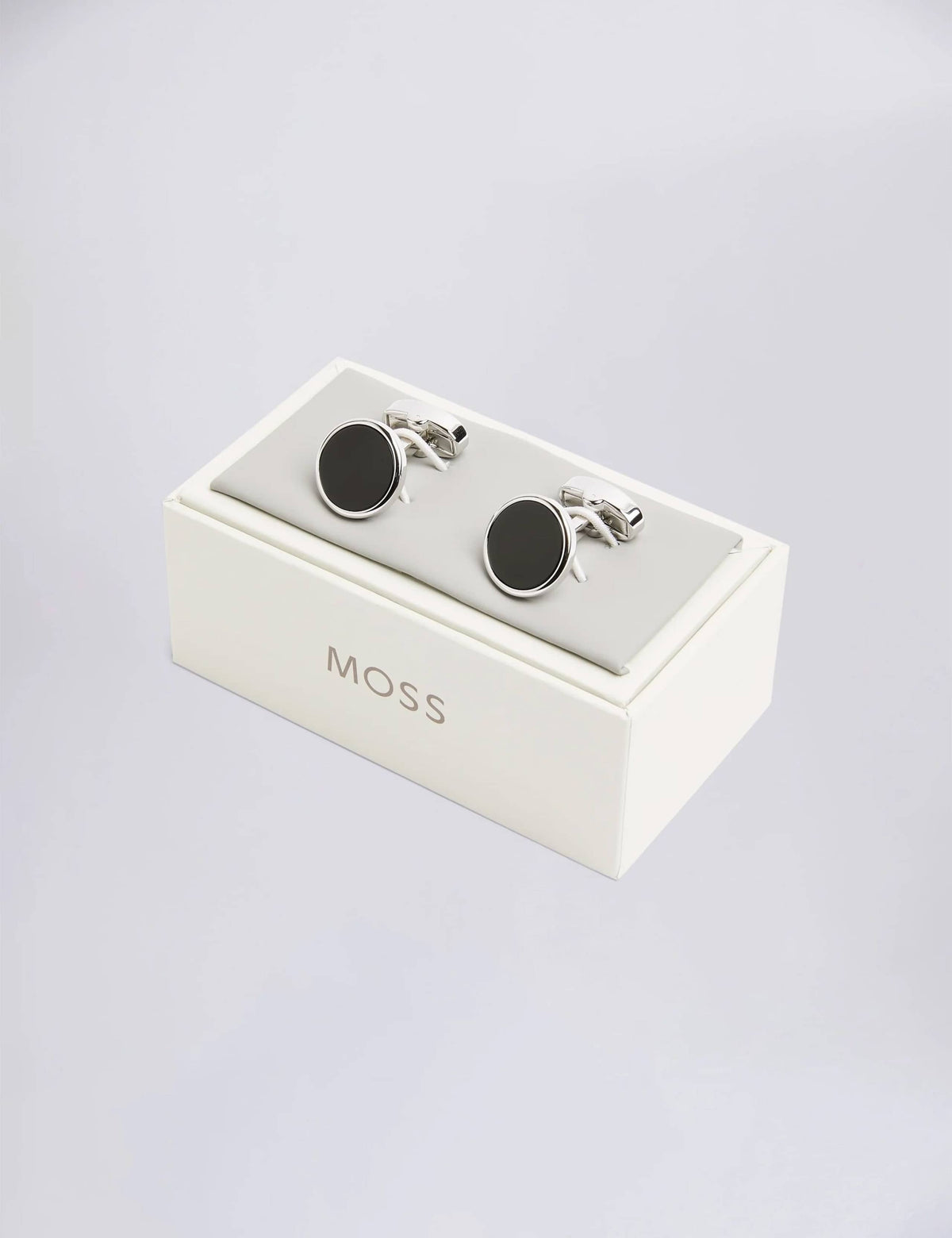 Moss onyx round cufflinks, imported from the UK