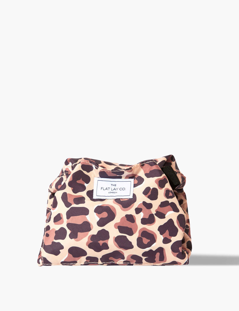 Flat Lay Co. leopard print makeup bag 52cm, imported from the UK