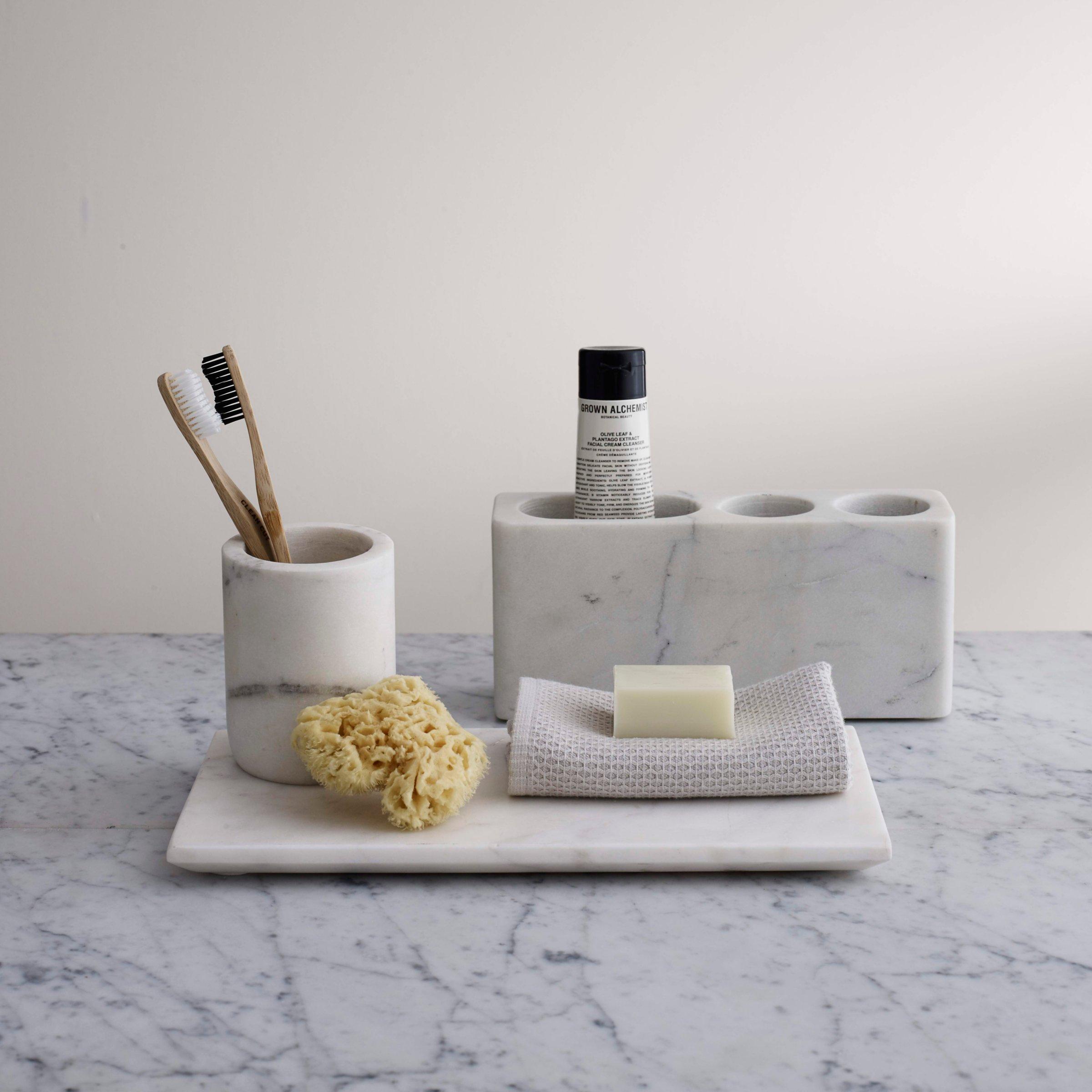 John Lewis marble toothbrush holder white, UK version