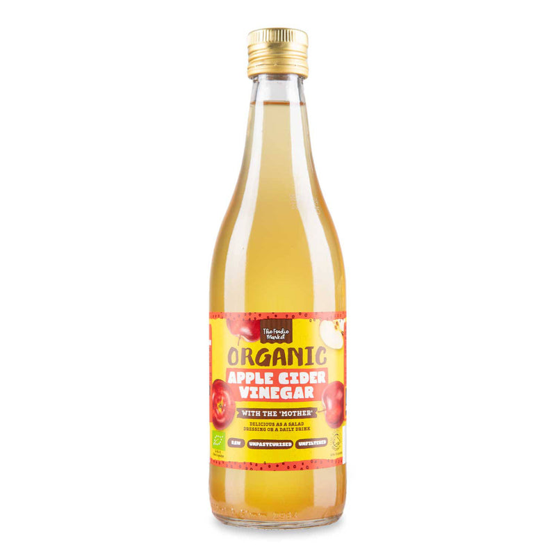 Organic soy-free apple cider vinegar, imported from the UK