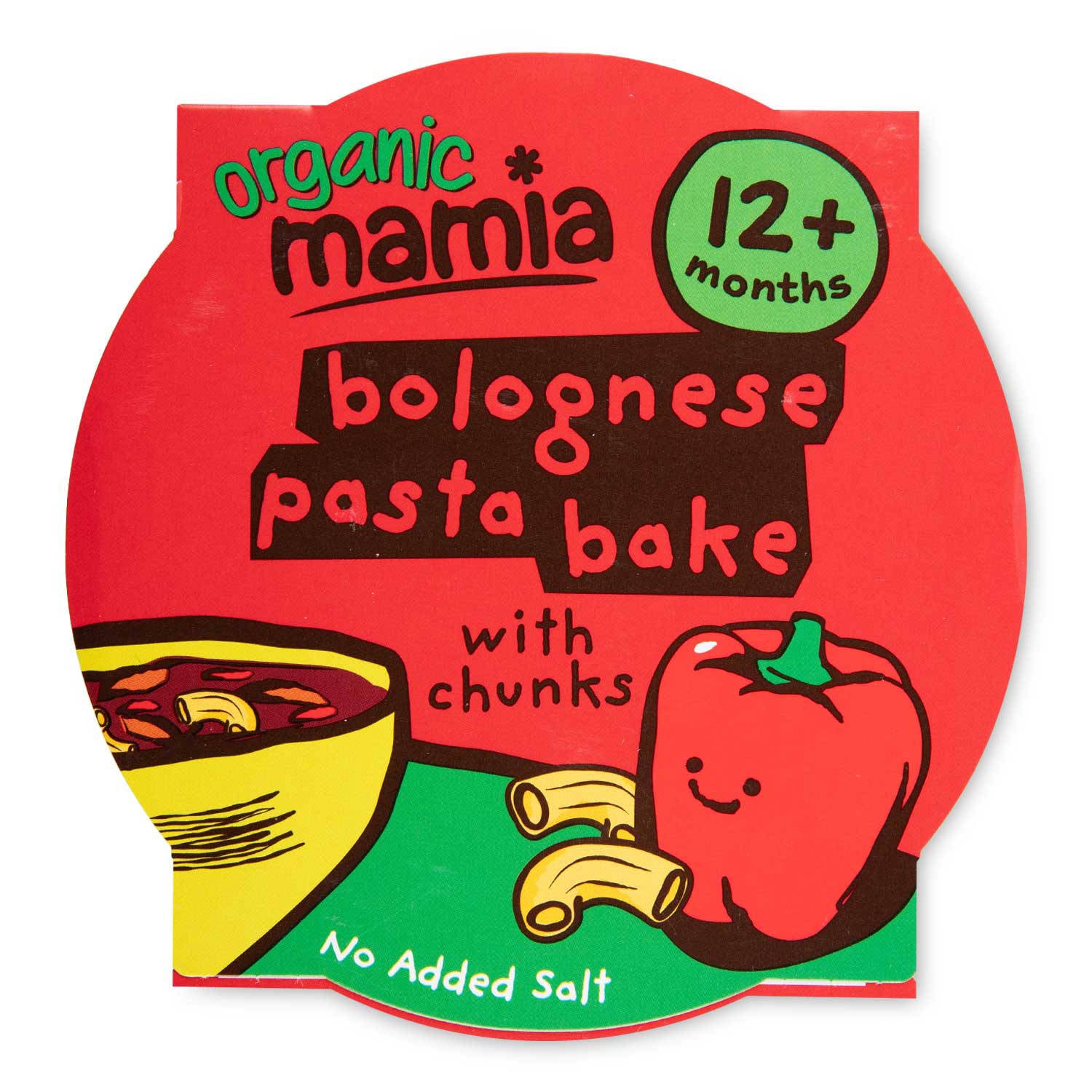 Organic Bolognese pasta bake with chunks tray meal (British brand)