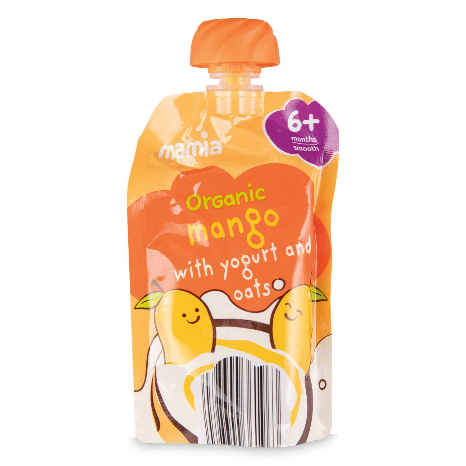 Organic mango peach baby food pouch for 6 months - British product