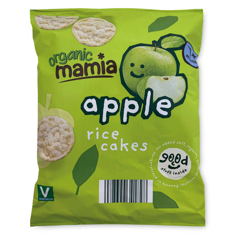 Rice cakes with organic mini apple, imported from the UK