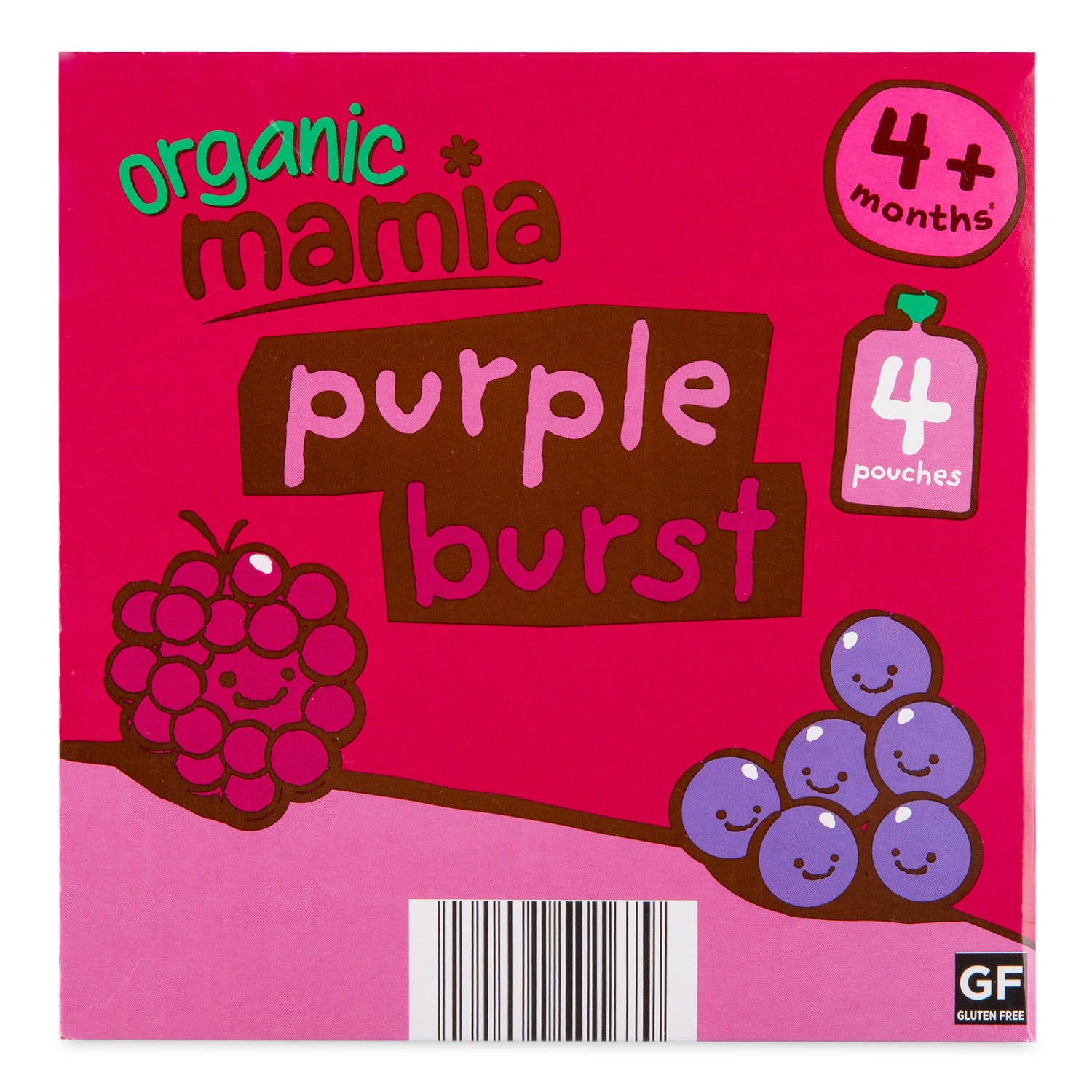 Organic baby food pouch Purple Burst, 4 pack, UK version
