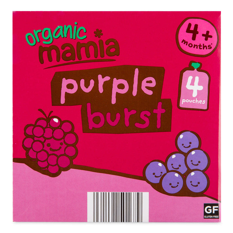 Organic baby food pouch Purple Burst, 4 pack, UK version