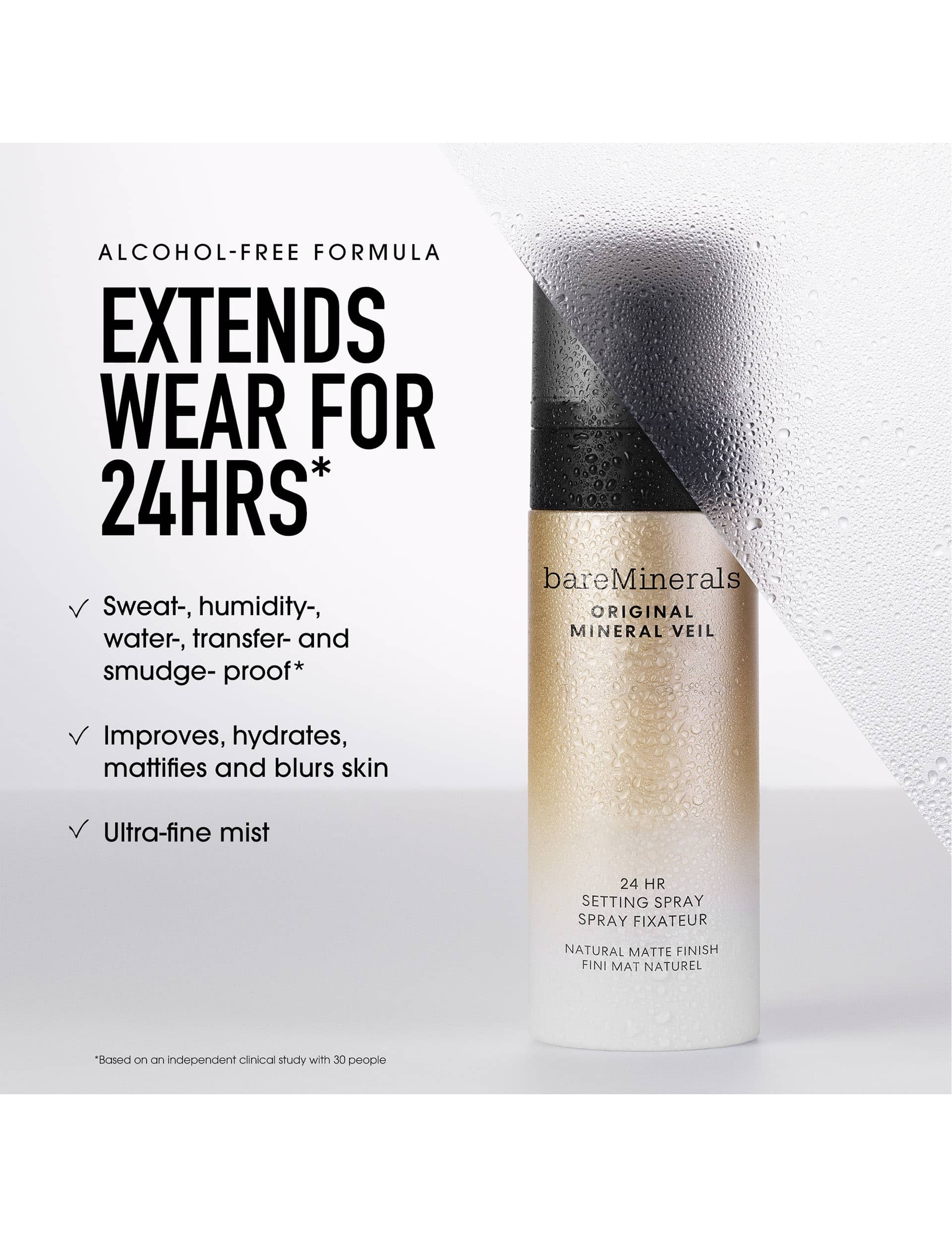 bareMinerals Original Mineral Veil 24hr Natural Matte Setting Spray 100ml, imported from the UK