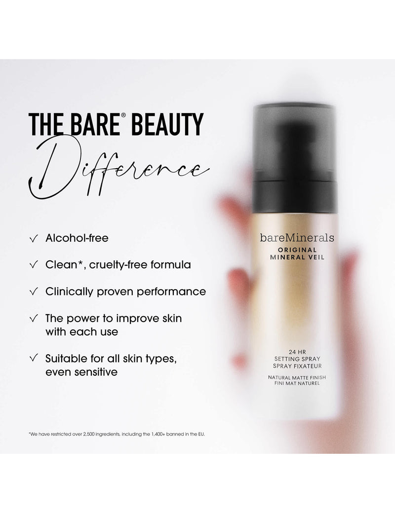 bareMinerals Original Mineral Veil 24hr Natural Matte Setting Spray 100ml, imported from the UK