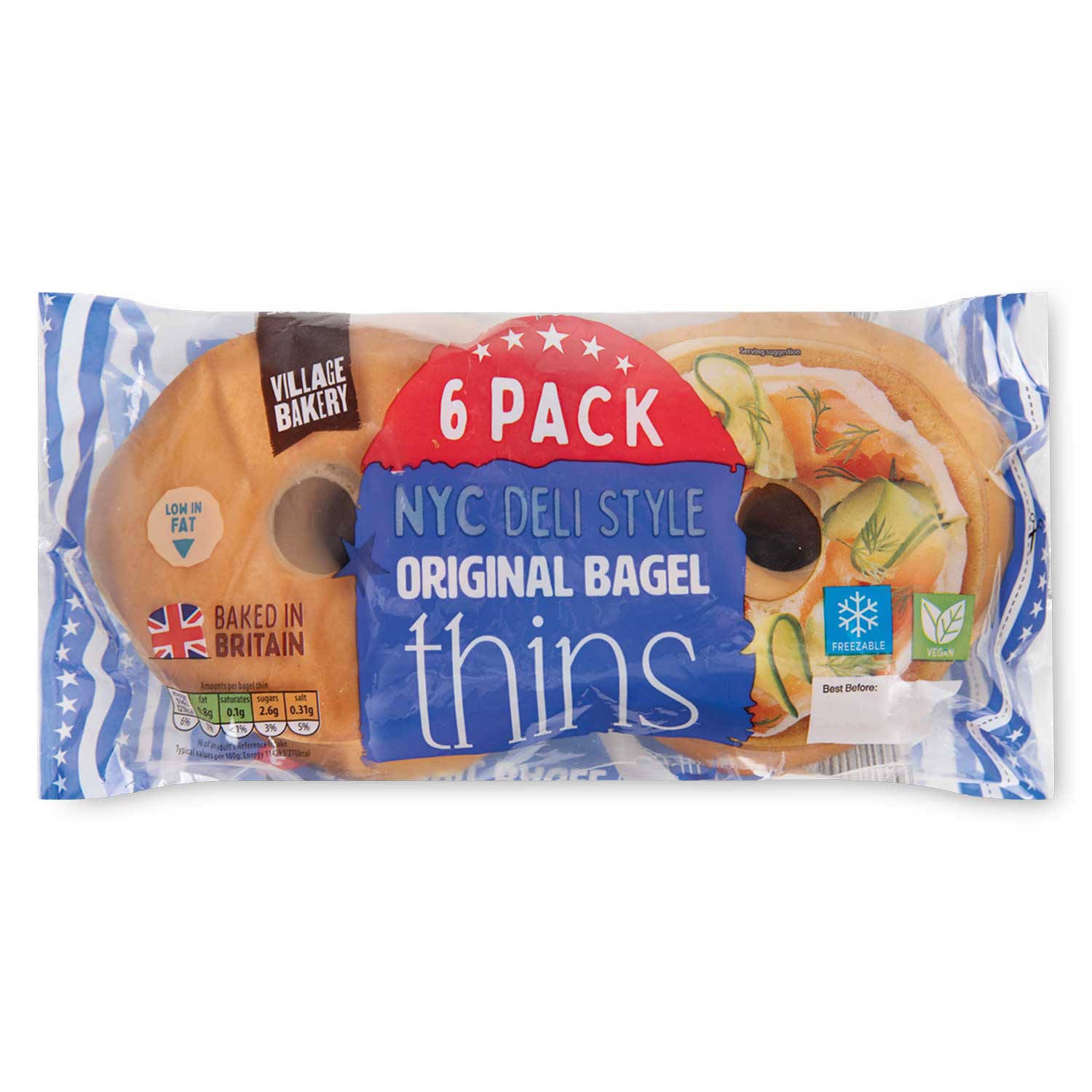 Original Bagel Thins made with wheat flour - British product