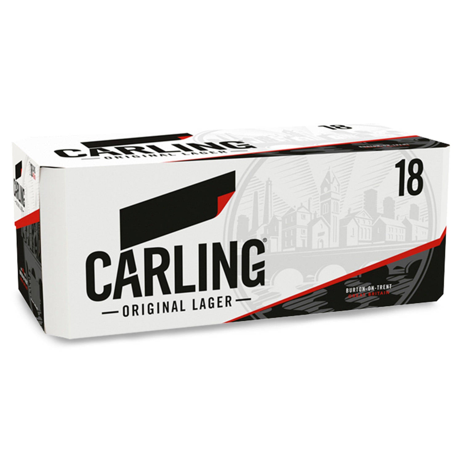 Original lager beer, 18 pack, imported from the UK