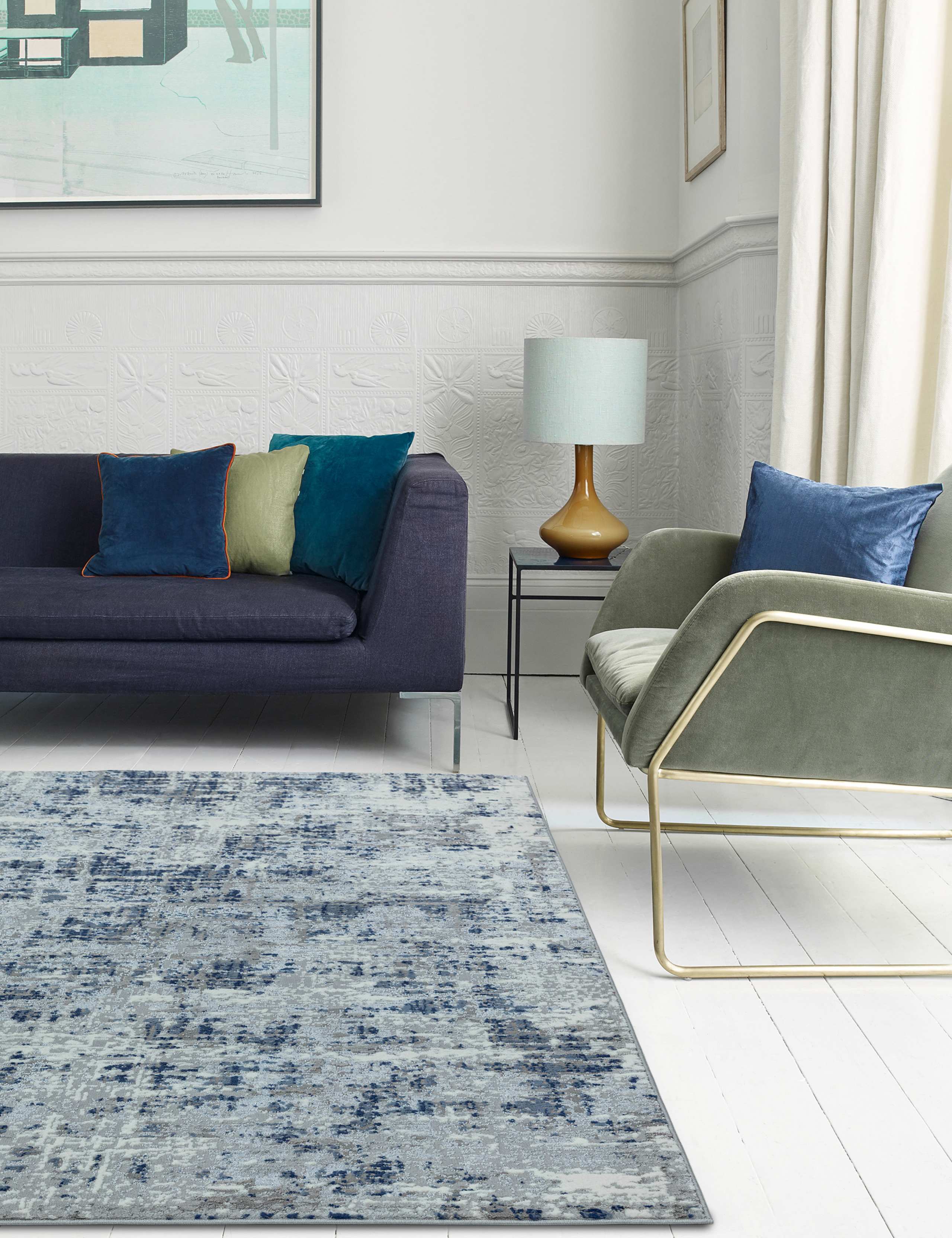 Asiatic Orion abstract metallic rug 120x170cm, UK version