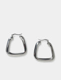 Autograph oversized silver square hoop earrings (British brand)