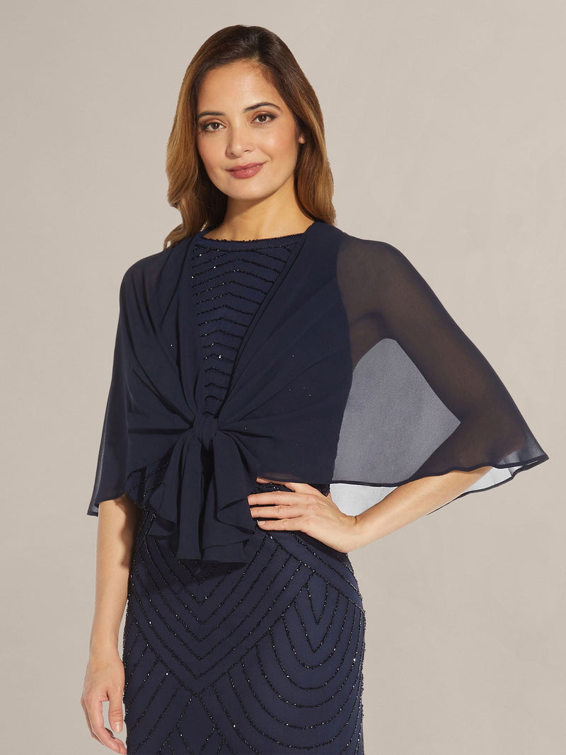 Adrianna Papell Blue Chiffon Cover-up