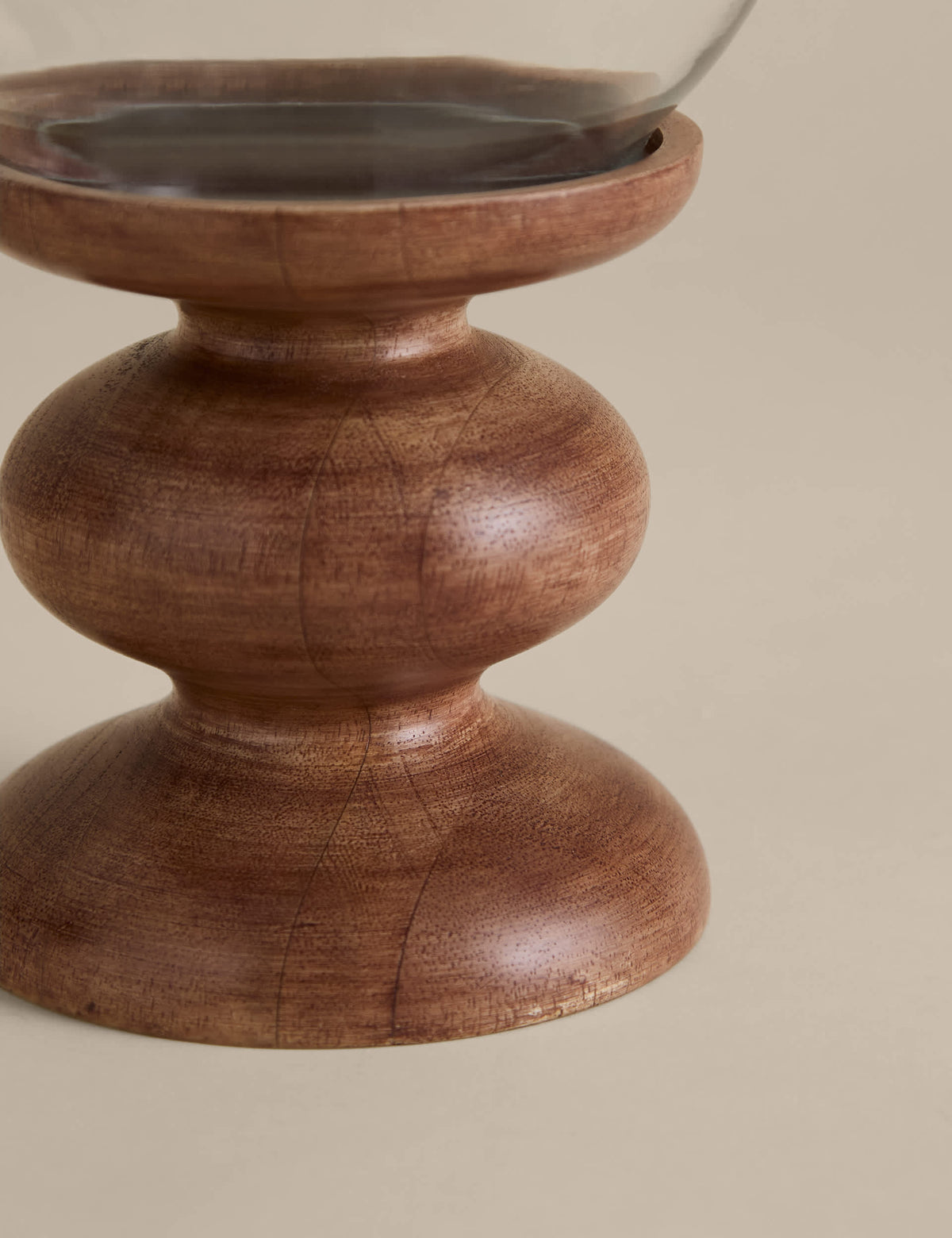 Bobbin wooden hurricane candle holder 31x16x16 cm, UK version