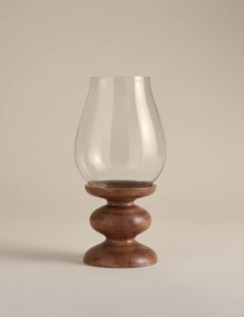 Bobbin wooden hurricane candle holder 31x16x16 cm, UK version