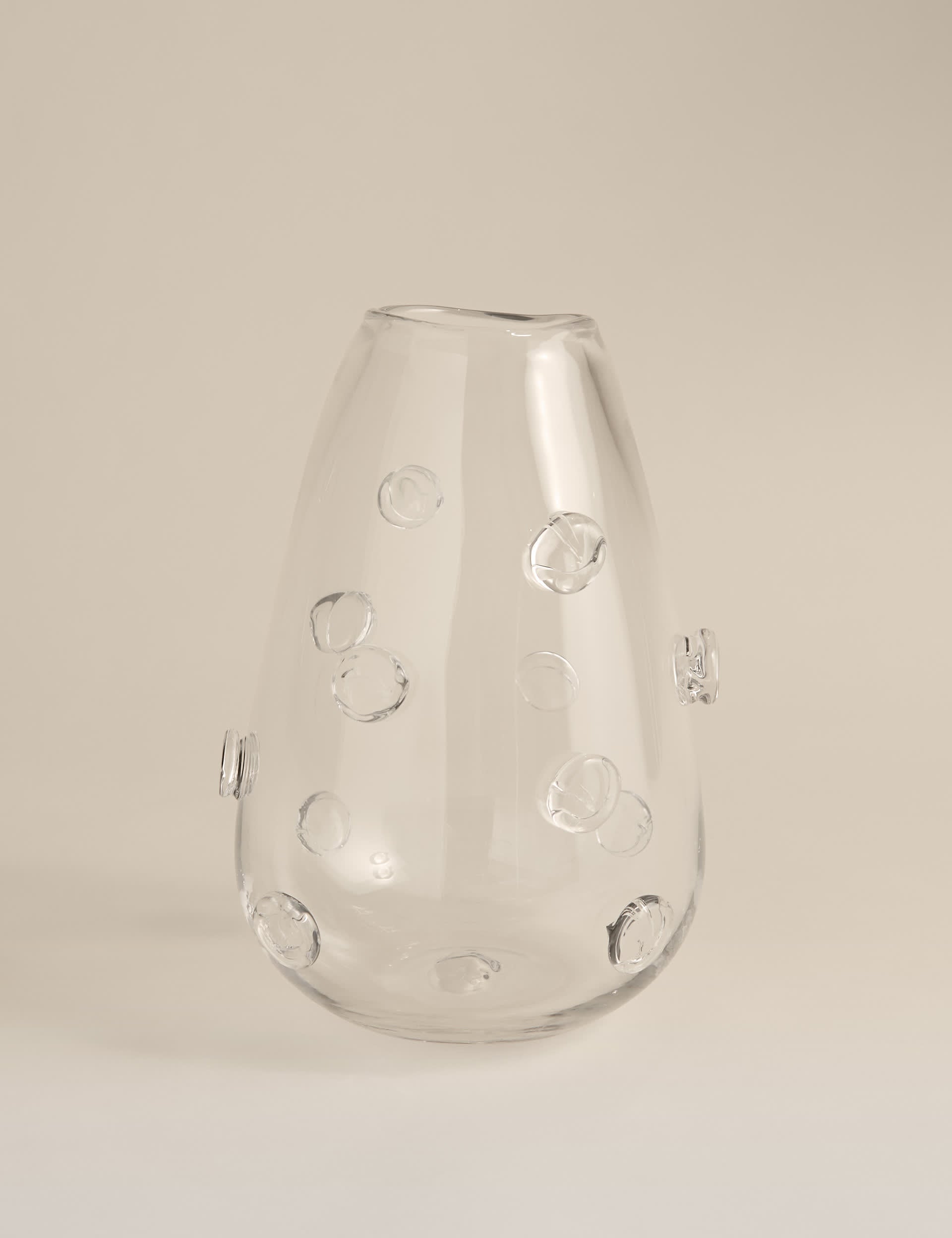 3D raised bobble glass vase 28cm, imported from the UK
