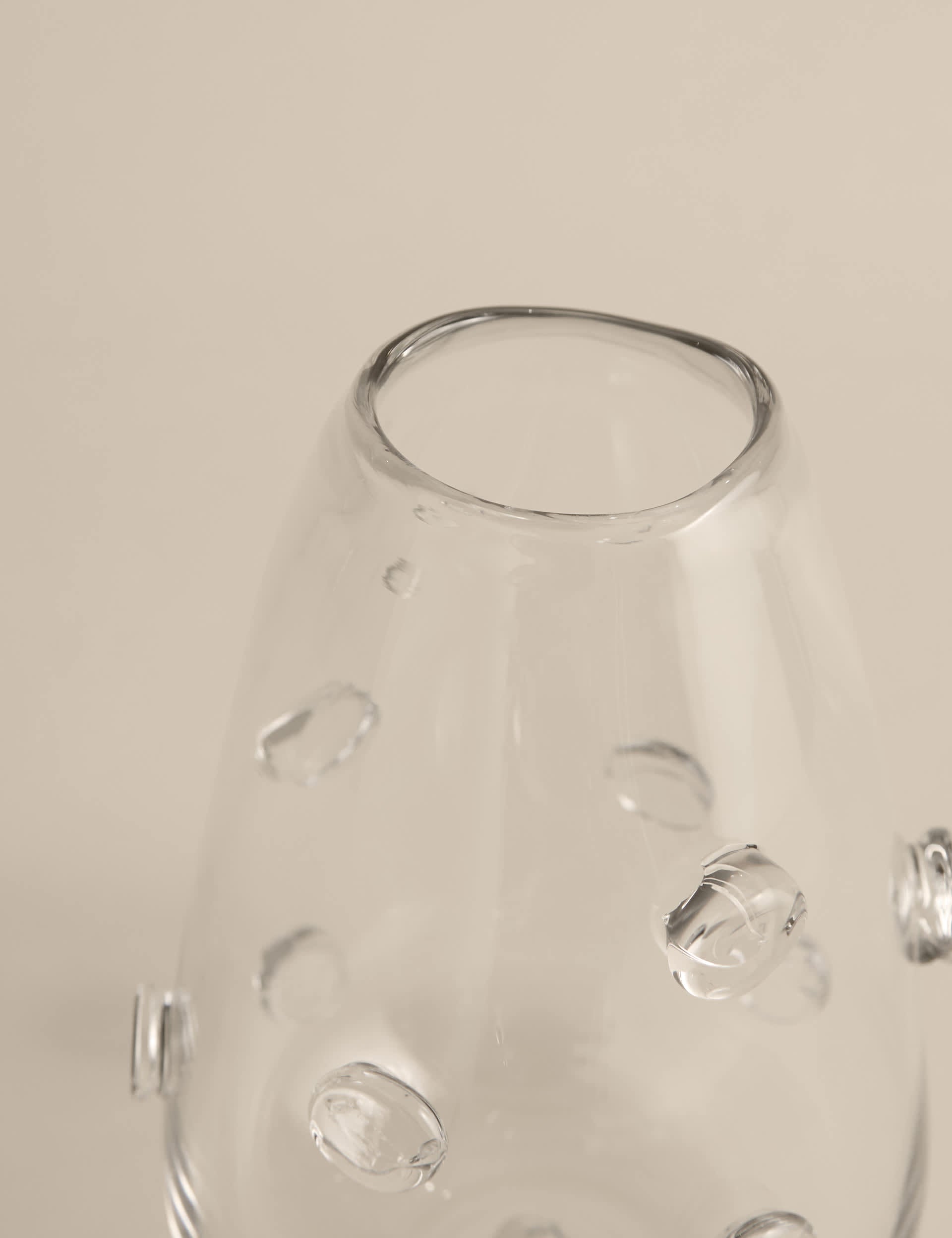 3D raised bobble glass vase 28cm, imported from the UK