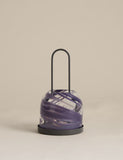 Coastal glass lantern with wave-like bands, 20cm tall, UK version