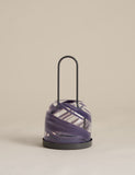 Coastal glass lantern with wave-like bands, 20cm tall, UK version