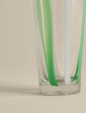 Glass vase striped handkerchief 29cm tall, imported from the UK