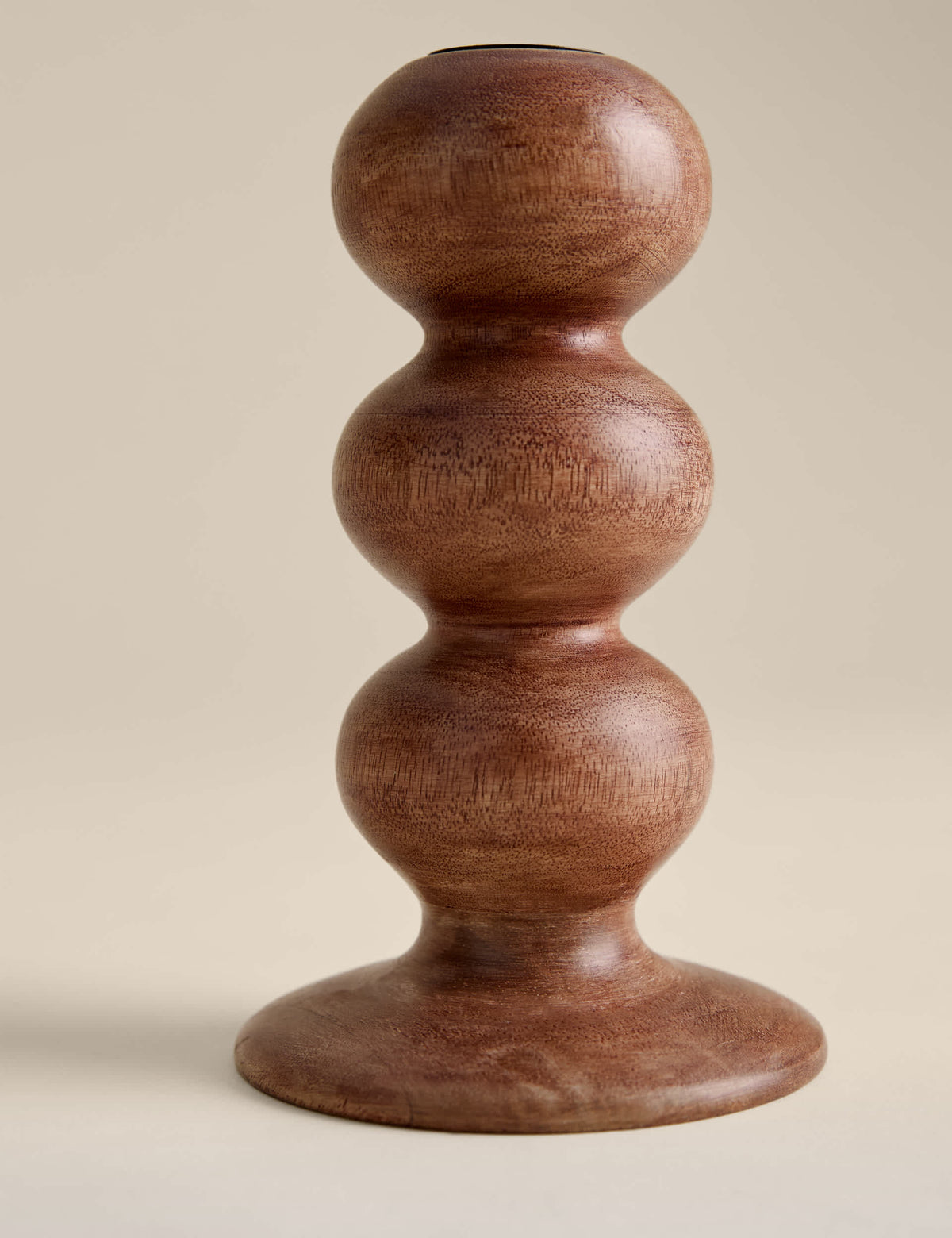 Bobbin wooden dinner candle holder - British product