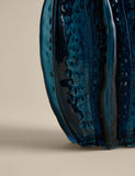 Bright colour glass vase with rippled form and glossy finish (British brand)