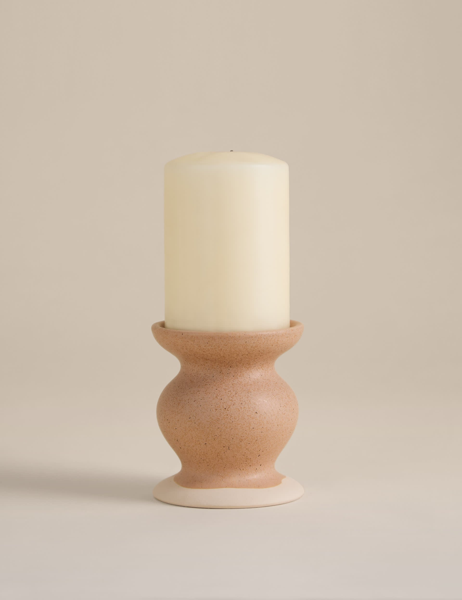 Ceramic pillar candle holder (British brand)