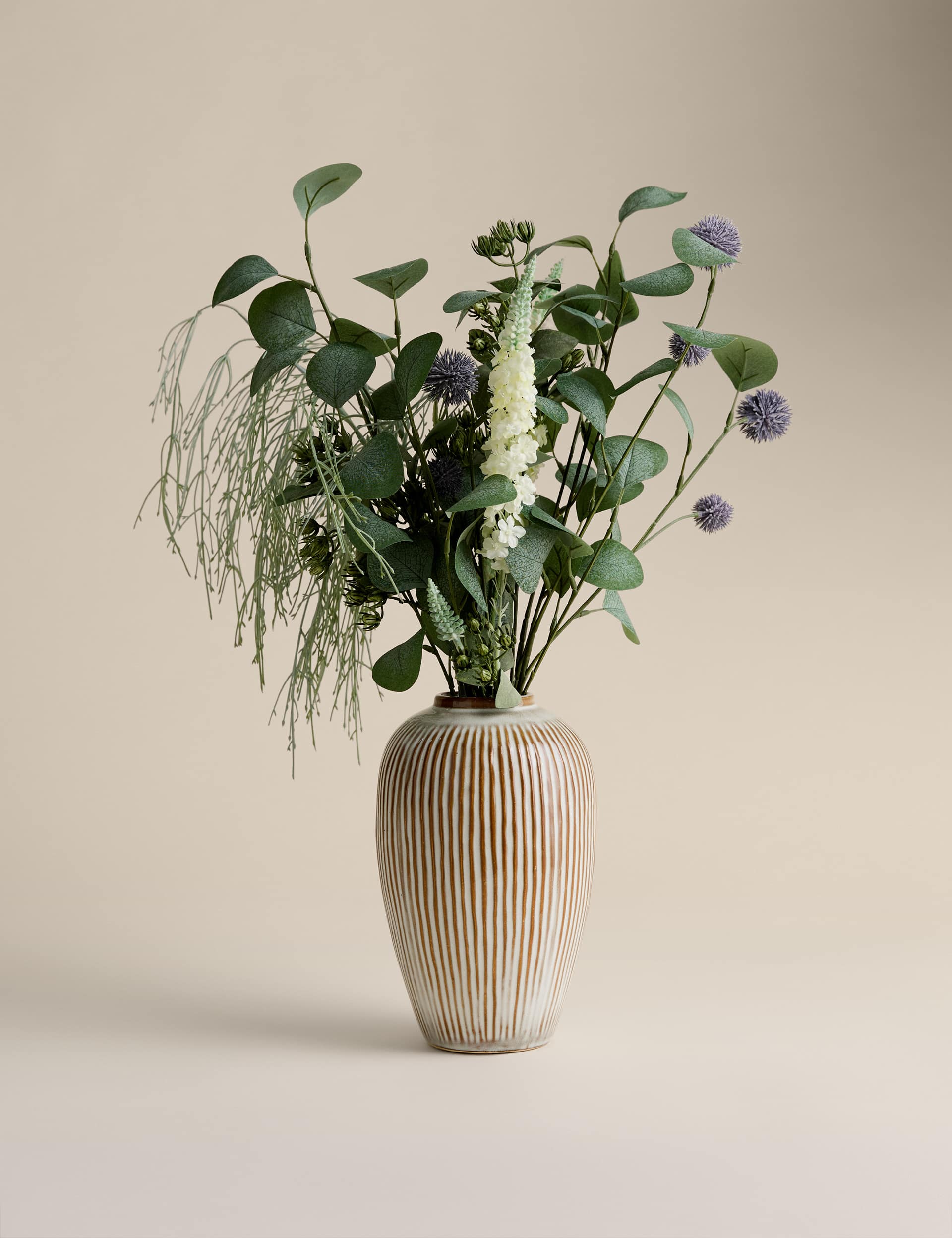 Artificial flower arrangement with vase 62 cm tall, imported from the UK