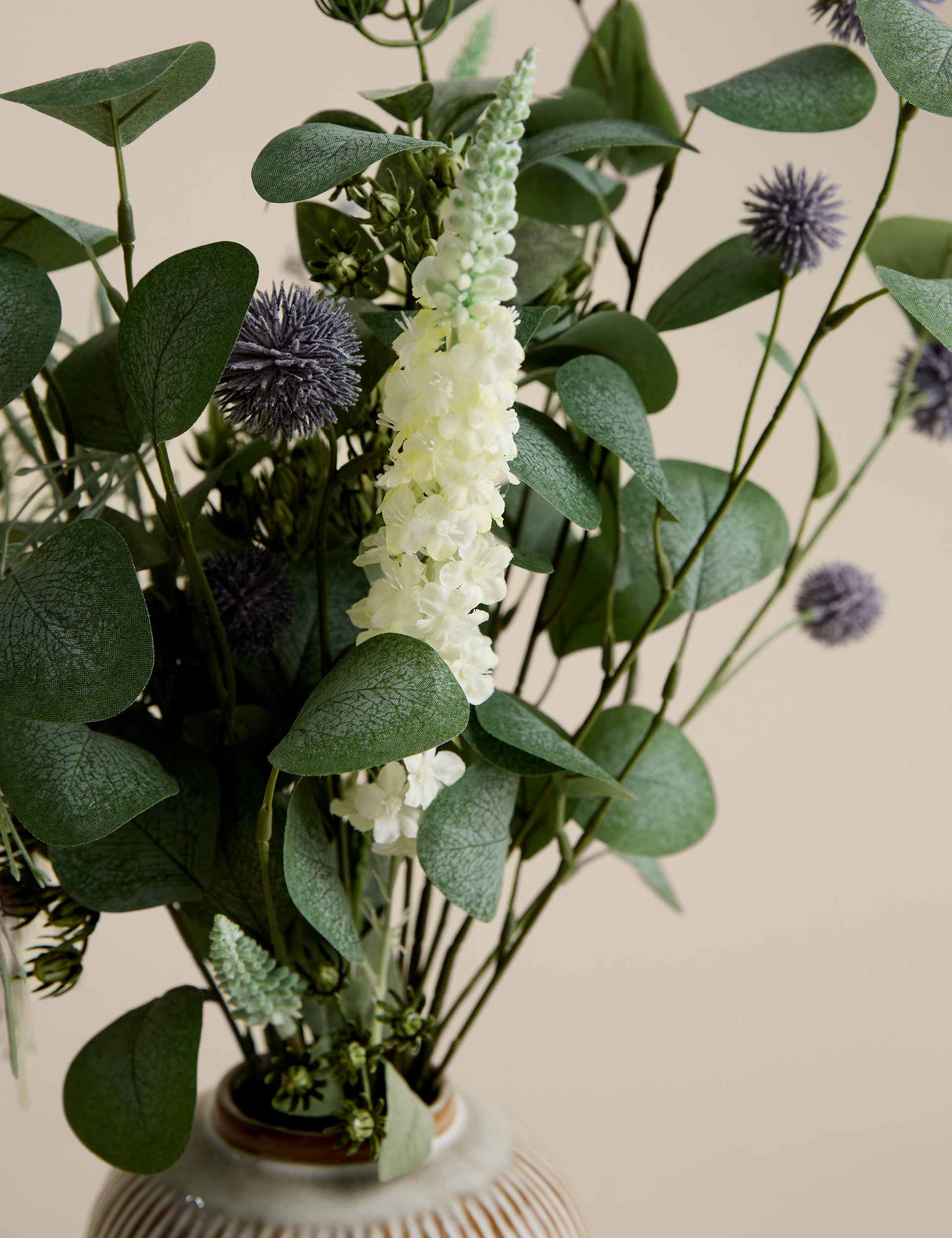 Artificial flower arrangement with vase 62 cm tall, imported from the UK
