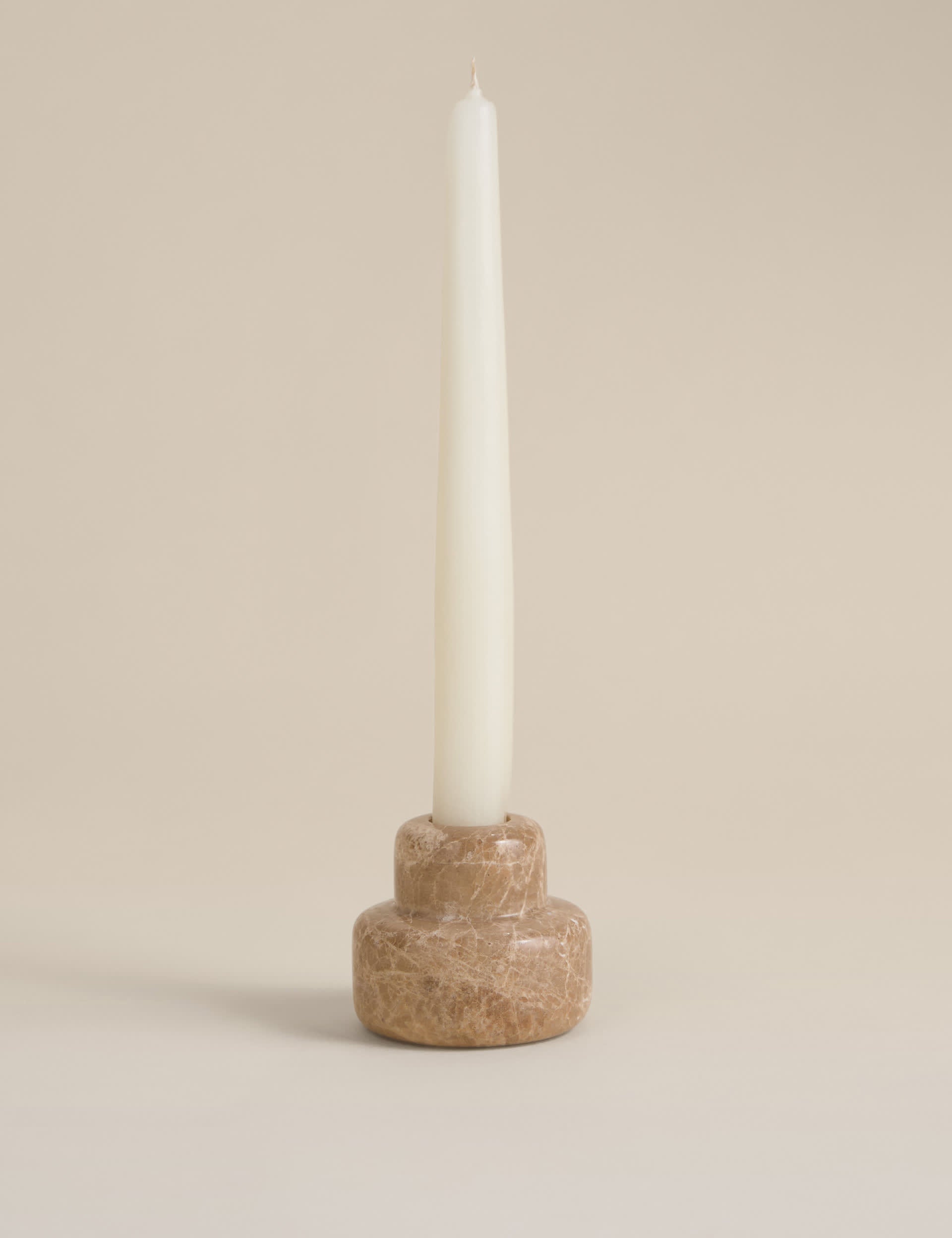 Marble hybrid candle holder with taper and tealight - British product